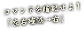 コマンドを暗記せよ！「左→左右確認→右」